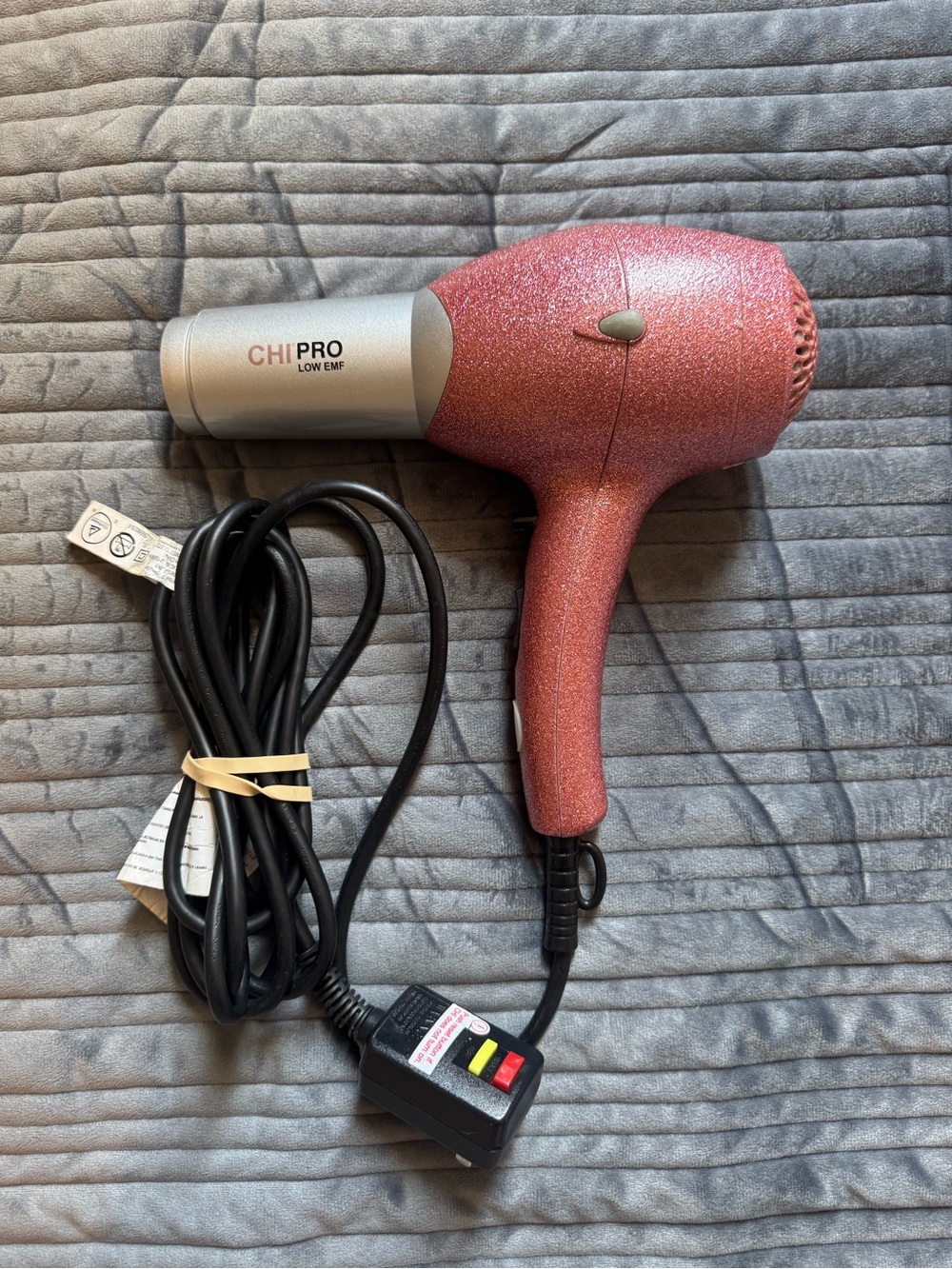 CHI Pro ~ Low EMF Hair Dryer ~ Pink Glitter Sparkle ~ Fully Tested And Working.
